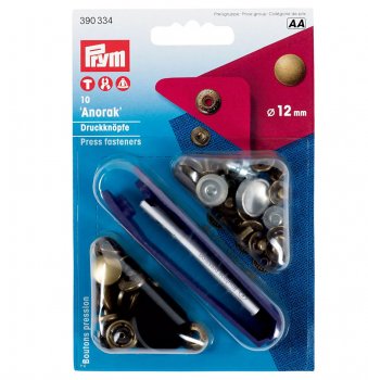 Snygga nittryckknappar i antikmässing med bredd 12 mm