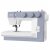 Mekanisk symaskin Janome 1522BG Blue Grey i vit plast med rökblå frontpanel och bas, fotograferad i trekvartsvinkel framifrån
