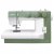 Mekanisk symaskin Janome 1522SG Smokey Green fotograferad rakt framifrån, visar den rökgröna frontpanelen med de tre mekaniska v