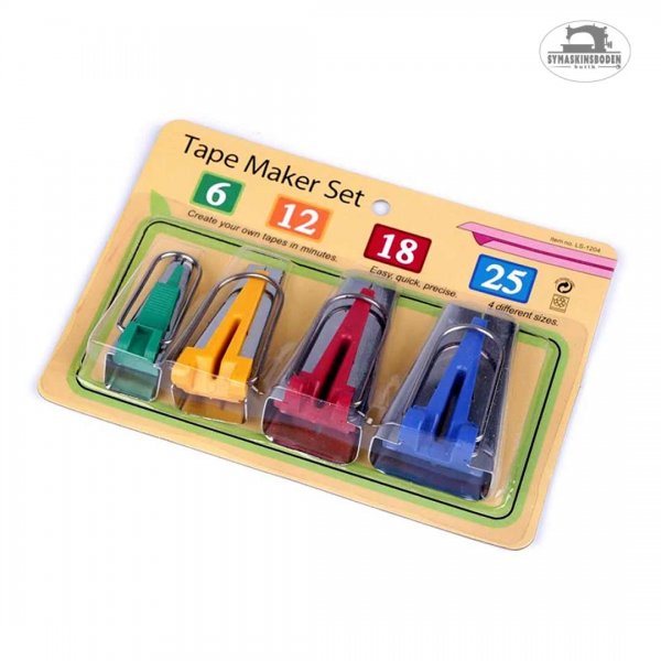 En förpackning med snedslåvikare i 4 olika storlekar