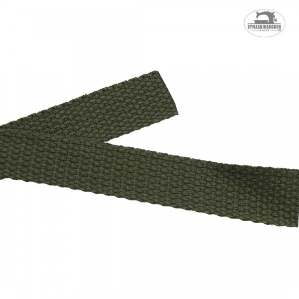 Ett mörkgrönt väskband som är 20mm brett