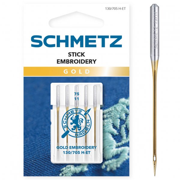 Schmetz Symaskinsnål Gold för maskinbroderi nr 75