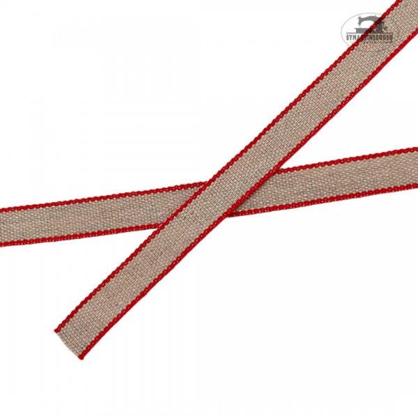 Linband i stilen hemslojd med röd kant