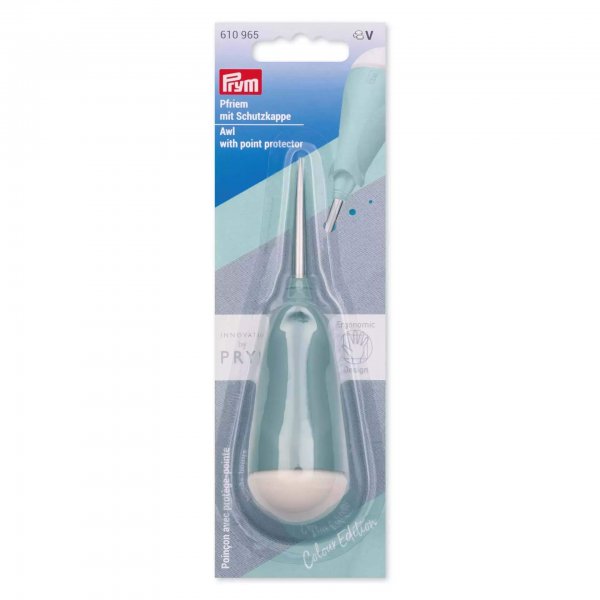 Syl ur serien prym.ergonomics i färgen sage leaf, monterad i originalförpackning. Förpackningen visar verktygets droppformade ha