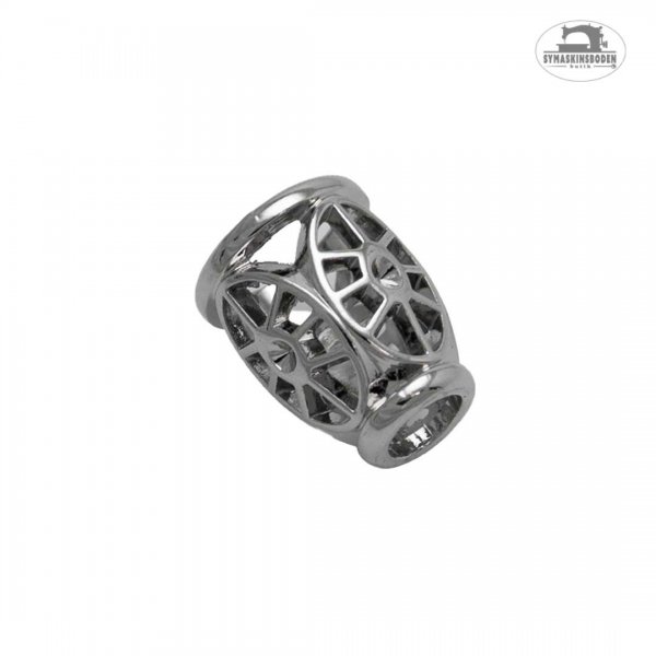 En snygg ändstopp med glansig silverfärg.