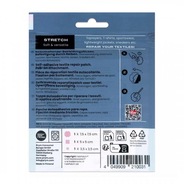Information om rosa FabPatch Stretch och hur de används.