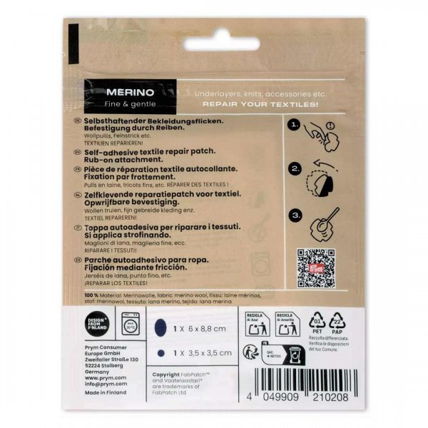 Information om FabPatch merino navy och hur det används.