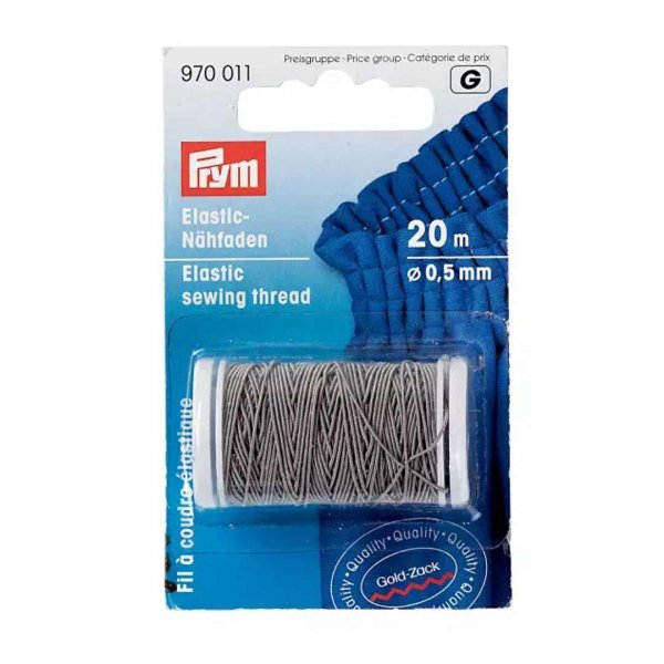 Förpacknning som innehåller en grå resårtråd