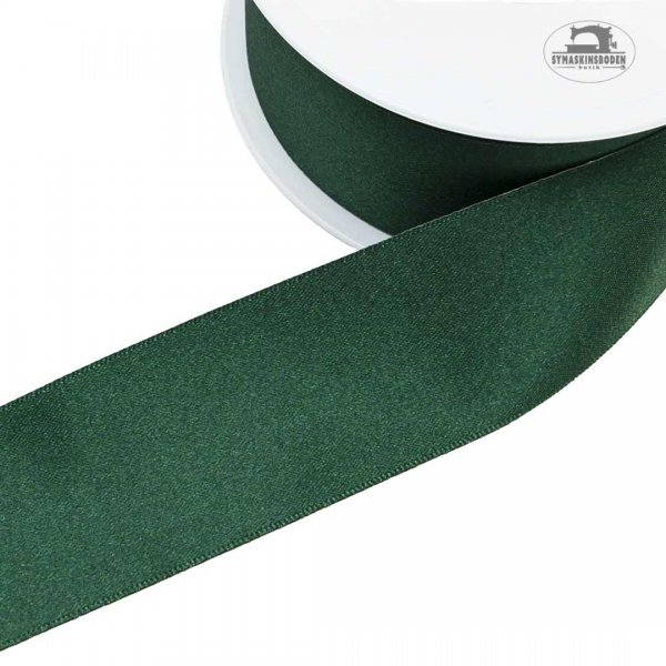 Mörkgrönt satinband som är 35mm brett