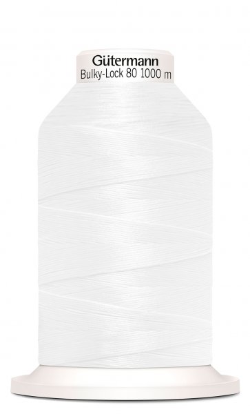 En rulle med vit bulky-lock tråd