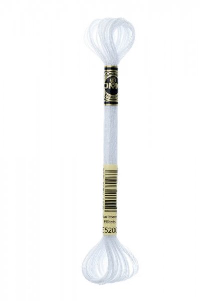 DMC Mouliné Light Effects E5200, 6-trådigt broderigarn med pärlemorglans och mjuk lyster för detaljerade broderier.