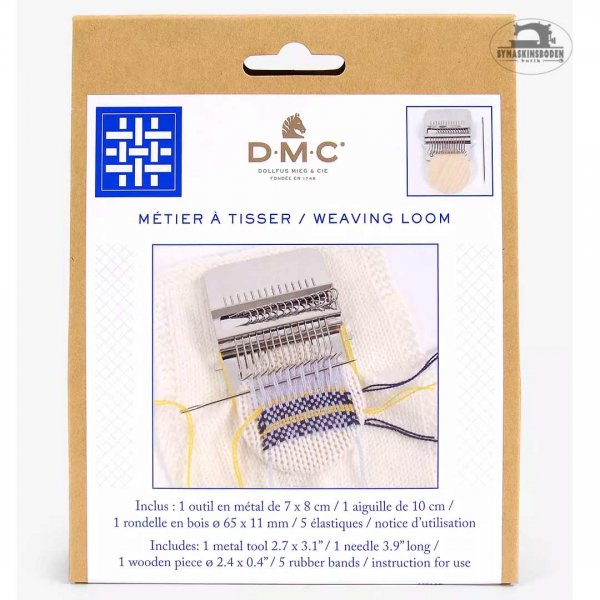 En förpackning med minivävstol från DMC