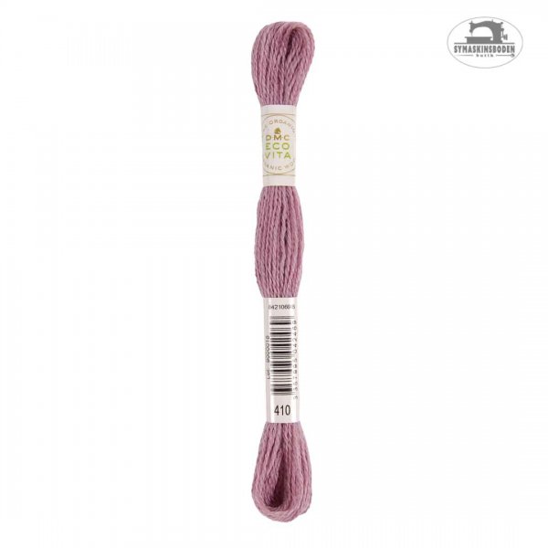 Naturfärgat ullgarn för broderi i en syrenlila färg.