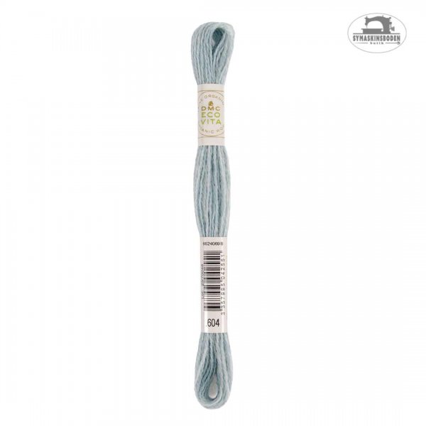 Växtfärgat brodergarn i ull med en himmelblå färg.