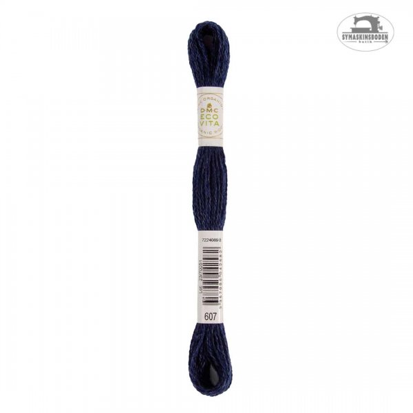 Mörkblått ullgarn för broderi som är färgat med indigo