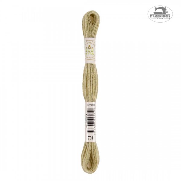 Växtfärgat ullgarn för broderi i en fin ljusgrön färg.