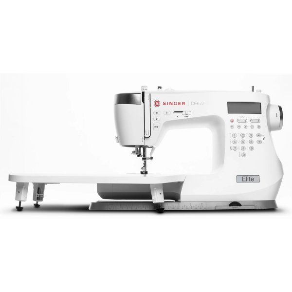 Förlängningsbord monterat på en Singer Elite CE677