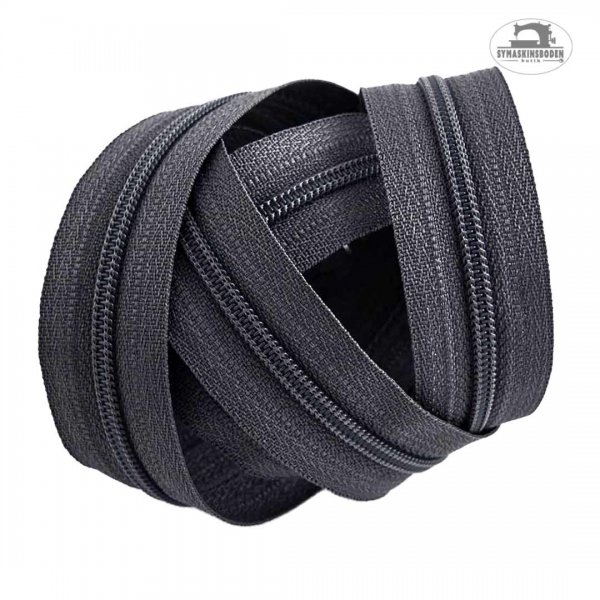 En bunt med grafitgrått blixtlås