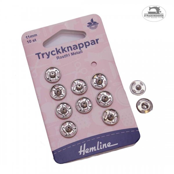 Hemline Tryckknappar 11mm silver