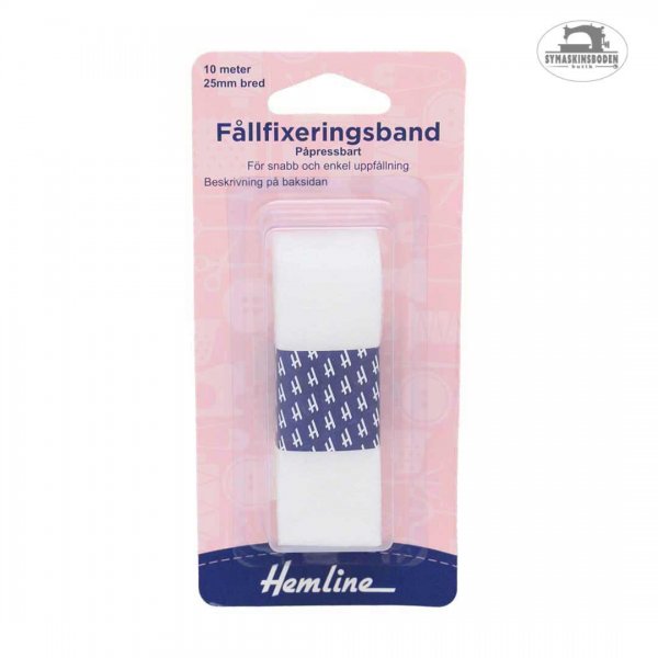 En förpackning med fållfixeringsband från hemline.
