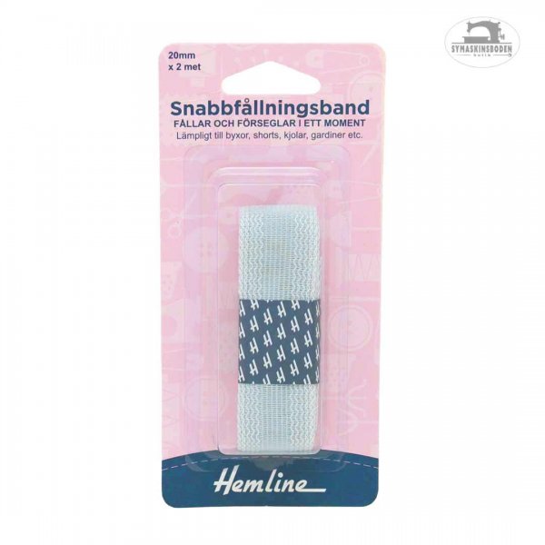 En förpackning med snabbfållningsband från Hemline.