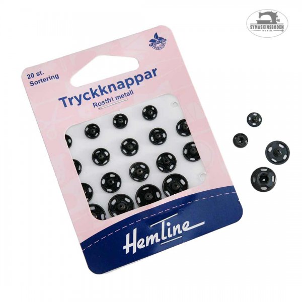 En karta med blandade storlekar på tryckknappar