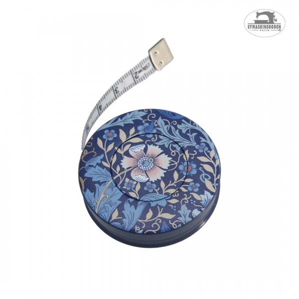 Snyggt måttband med mönster inspirerat av Morris i blåa toner.