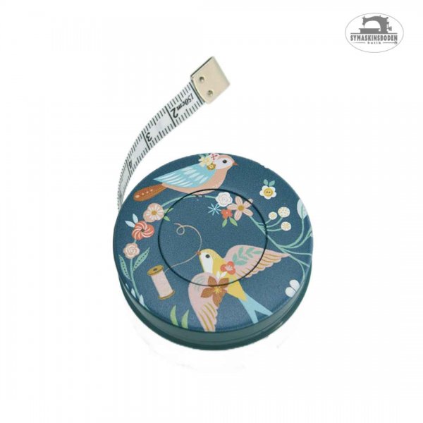 Gulligt måttband med fåglar och blommor på.