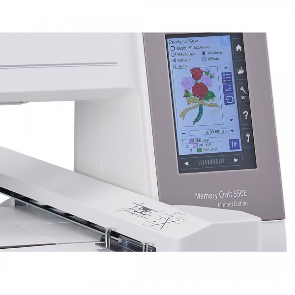 Janome Memory Craft 550E Limited Edition skärm