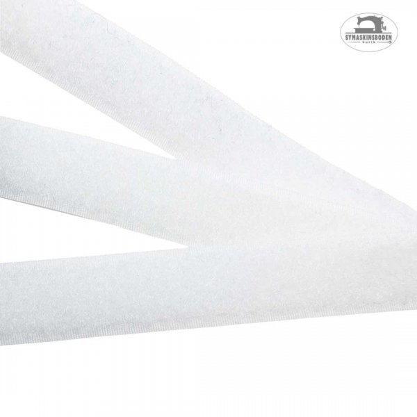 Vitt kardborrband att sy fast med bredd 20mm.