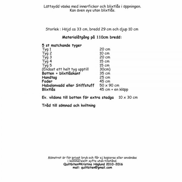 Premiärväskan m1003 Quiltbiten
