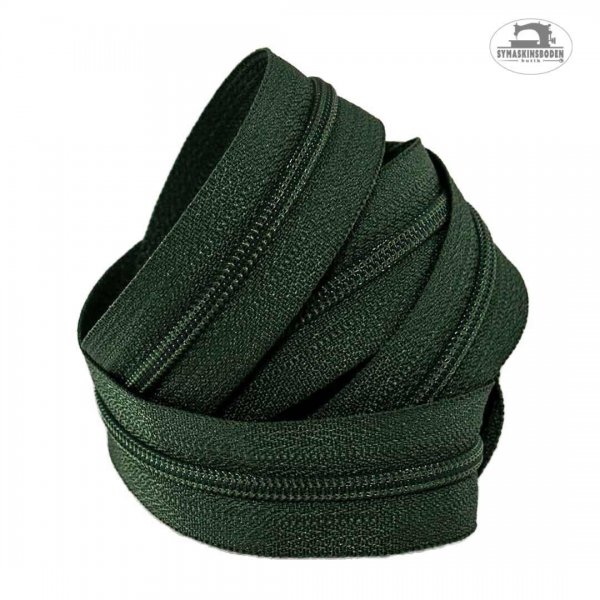 En bunt med mörkgrönt blixtlås