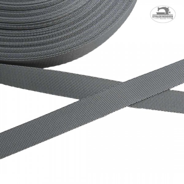 Ett slitstarkt och flexibelt grått nylonband 15 mm