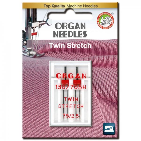 Organ tvillingnål 2,5 mm för stretchtyger