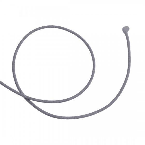Grå elastisk snodd som är 3mm tjock.