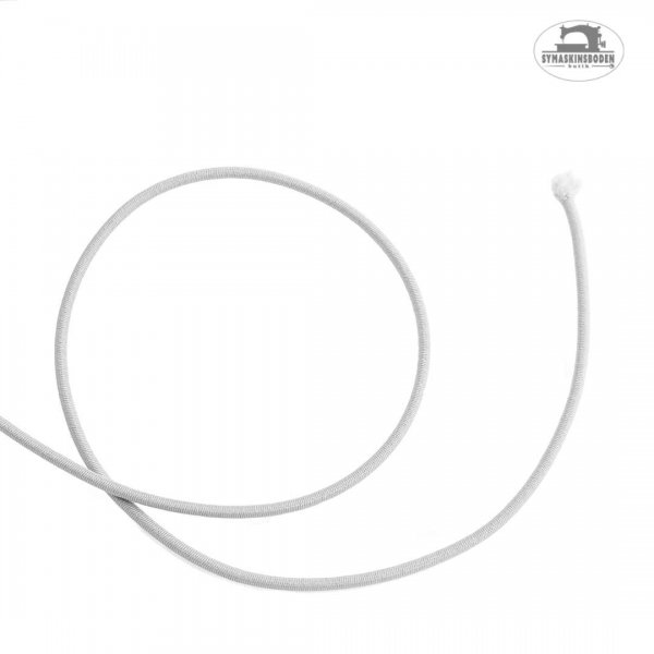 Elastisk snodd till anorkaer och träningskläder i vit färg och 3mm tjocklek