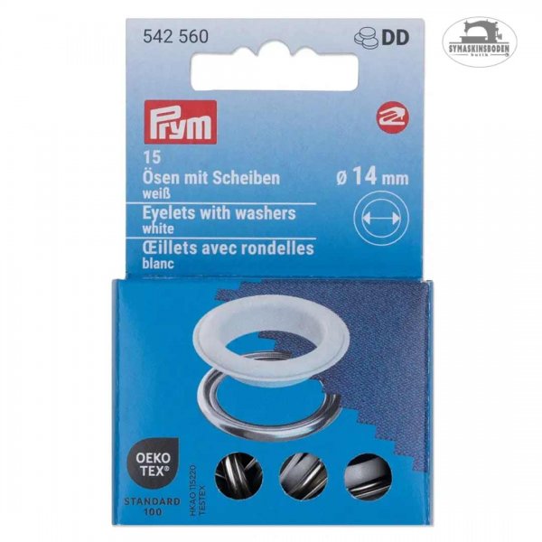 en förpackning med vita öljetter i storlek 14 mm till vario creative tool