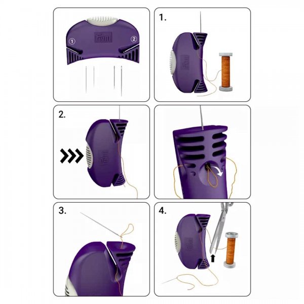 Instruktioner över hur nålpåträdaren fungerar.