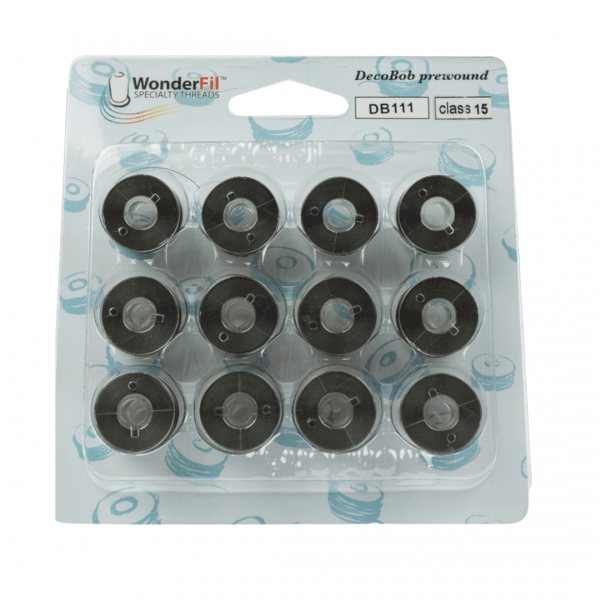 Metallgrå Deco Bob uppspolade på 12 CB spolar