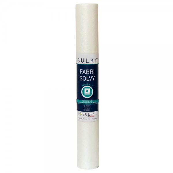 Rulle av SULKY Fabri Solvy (50 cm), ett vattenlösligt nonwoven-mellanlägg med stabil tygliknande struktur