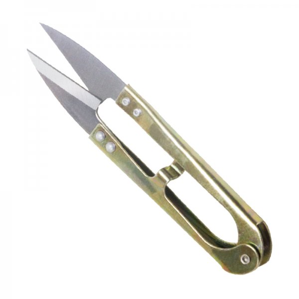 Trådsax att hålla inuti handen för att trimma bort trådrester