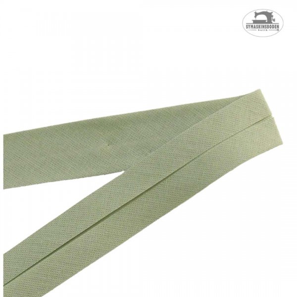 Ljusgrön snedslå i 100% bomull och bredden 20mm