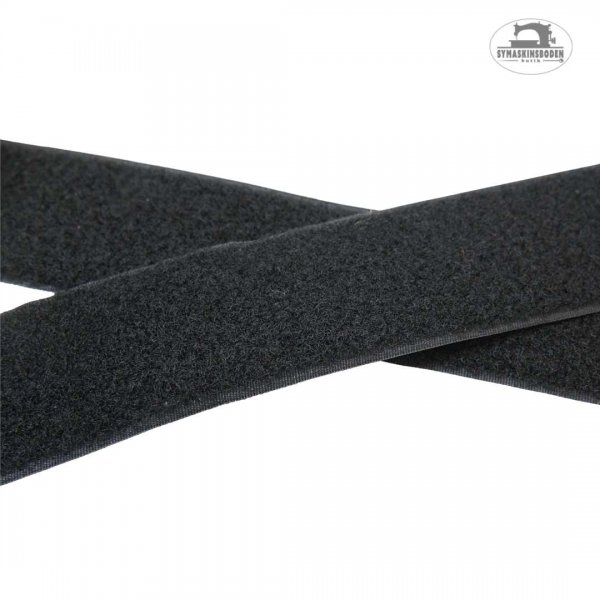 Svart mjuk sida av kardborreband med bredd 30mm