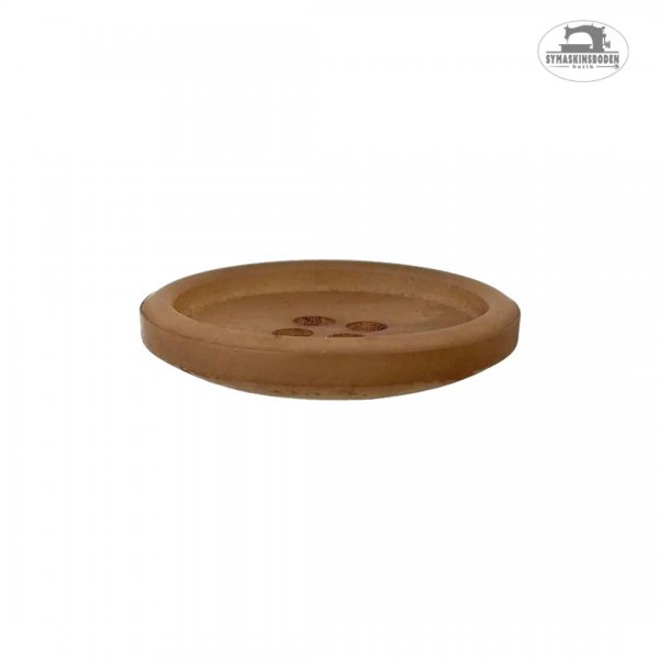 En brunbeige knapp från sidan.