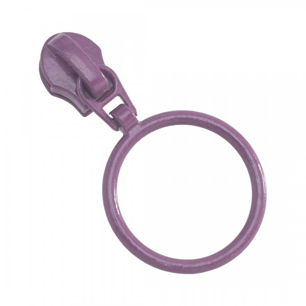 kläpp med ring till spiralblixtlås 4 mm i ljungfärg